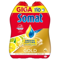 Somat Gold Gel Grease Cutting Lemon & Lime gépi mosogatószer gél 2x990 ml
