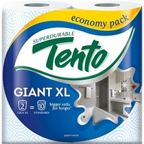 Tento Giant XL Papírtörlő Fehér, Mintás, 2 rétegű, 2x182 lap, 2x40 m=80 m Tento Giant XL Papírtörlő Fehér, Mintás, 2 rétegű, 2x182 lap, 2x40 m=80 m