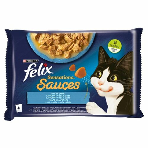 Felix Sensations Sauces Alutasakos Macskaeledel Halas Válogatás 2 Féle Íz 4x85 g=340 g (#10)