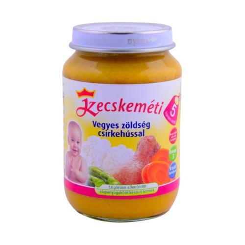 Kecskeméti Bébiétel Vegyes Zöldség Csirkehússal - 5 hónapos kortól 190 g 