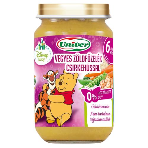 Univer Bébiétel Vegyes Zöldfőzelék Csirkehússal - 6 hónapos kortól 163 g 