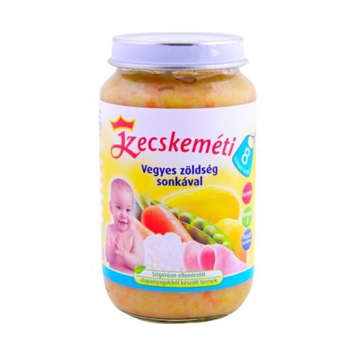Kecskeméti Bébiétel Vegyes Zöldség Sonkával - 8 hónapos kortól 220 g 