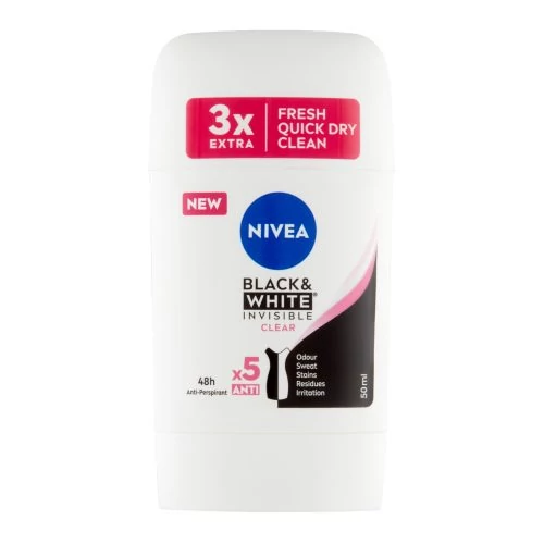 NIVEA Black & White Invisible Clear deo stift 50 ml