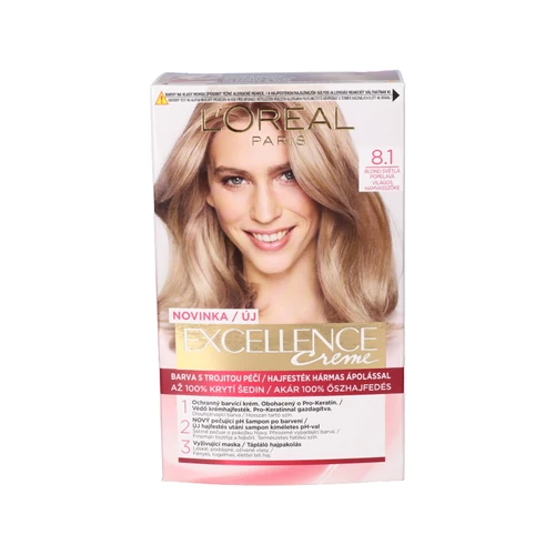 L'oréal Paris Excellence Creme Világos hamvasszőke hajfesték (8.1)