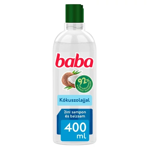 Baba 2in1 sampon és balzsam száraz és töredezett hajra kókuszolajjal 400 ml
