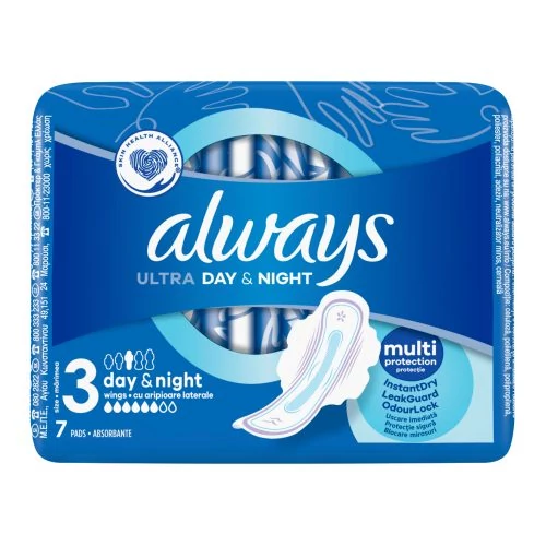 Always Ultra Day & Night (S3) Szárnyas Egészségügyi Betét, 7 Db