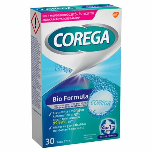 Corega Bio Formula Műfogsortisztító Tabletta Mindennapos Használatra 30 db