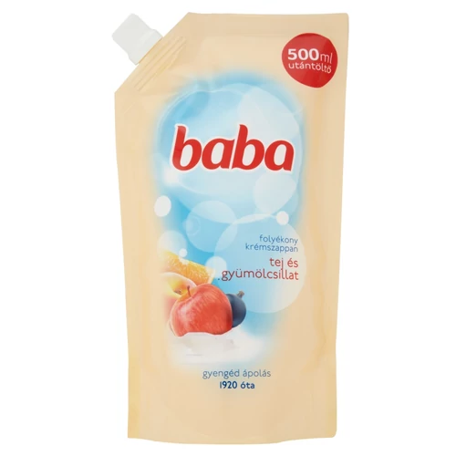 Baba Folyékony Szappan Tej és Gyümölcsillat utántöltő 500 ml