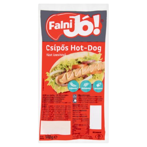 Sága Falni Jó! füst ízesítésű csípős hot-dog virsli 4 db, 140 g (#20)