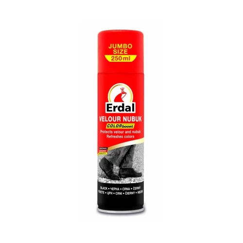 Erdal Velúr - Nubuk Cipőspray Fekete 250 ml