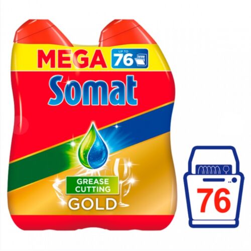 Somat Gold Grease Cutting gépi mosogatószer gél 76 mosogatás 2 x 684 ml