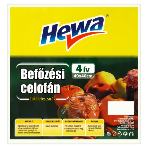 Hewa Befőzési Celofán 4 ív 40x40 cm