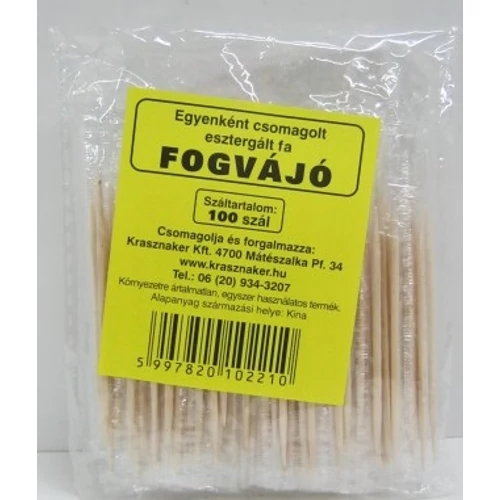Krasznaker Fogvájó Egyenként Csomagolt 100 db-os csomag (#50)