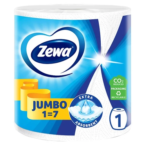 Zewa Jumbo Háztartási Papírtörlő Fehér 2 rétegű, 1 tekercs , 325 lap (#6)