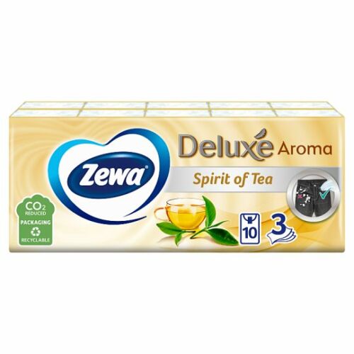 Zewa Deluxe Papírzsebkendő Spirit of Tea 3 rétegű, 10x10 db=100 db (#24)