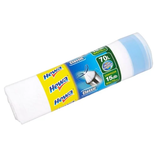 Hewa Classic Szemetes Zsák Önzáró Szalaggal 70 l, 15 db