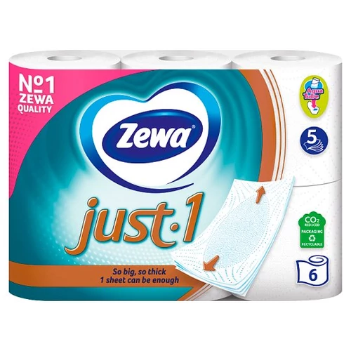 Zewa Just 1 Toalettpapír 5 rétegű 6 tekercs (#7)