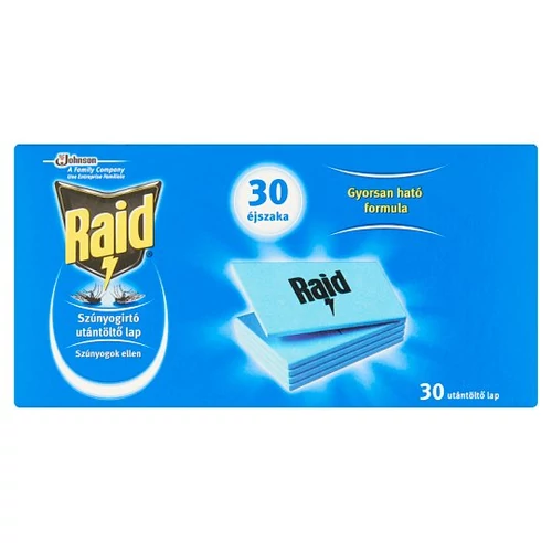 Raid Szúnyogriasztó Lapka (utántöltő elektromos készülékhez) 30 db 