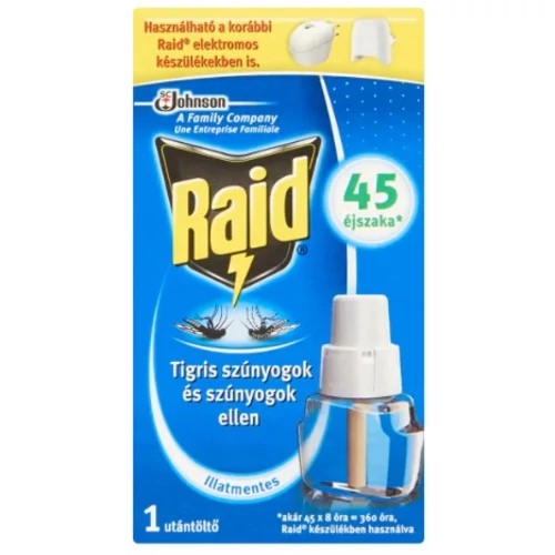 Raid Elektromos Szúnyogírtó Folyadék Utántöltő 45 Éjszakás 27 ml