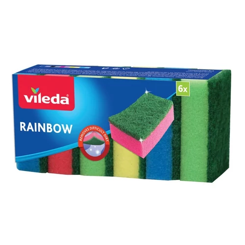 Vileda Rainbow Higiénikus Mosogatószivacs Dörzsivel 6 db 