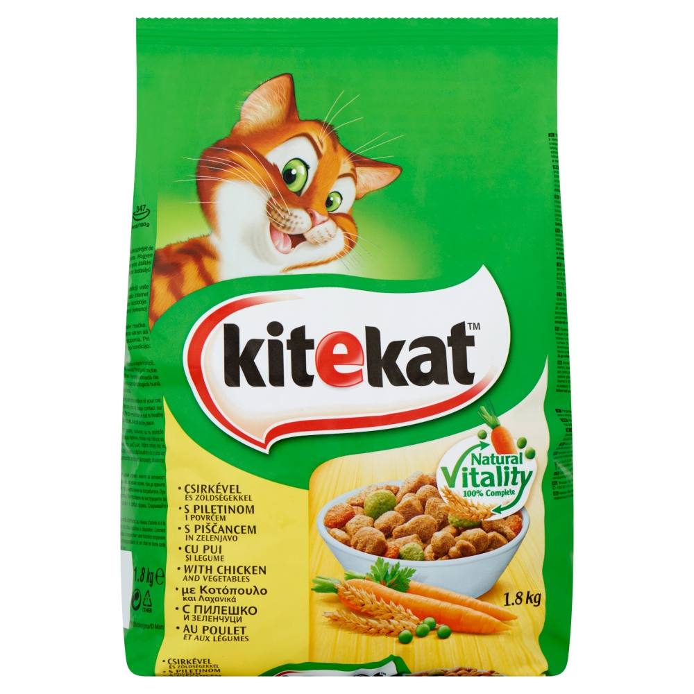 Kitekat Száraz Macskaeledel Csirkével és Zöldségekkel 1,8 kg 