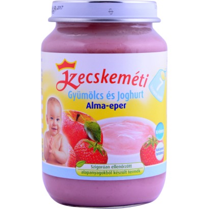 Kecskeméti Bébiétel Gyümölcs & Joghurt Alma Eperrel - 7 hónapos kortól 190 g 