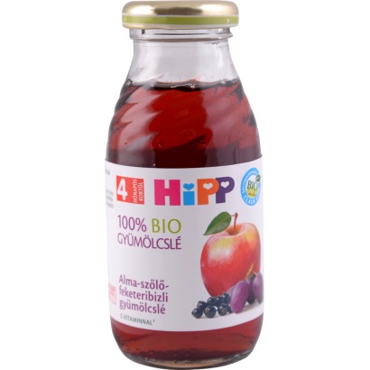 Hipp BIO Bébiital Alma - Szőlő - Feketeribizli Gyümölcslé C Vitaminnal - 4 hónapos kortól 200 ml