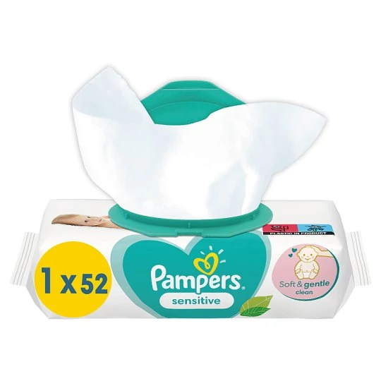 Pampers Sensitive Nedves Törlőkendő, 1 Csomag = 52 db