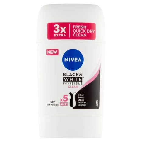 NIVEA Black & White Invisible Clear deo stift 50 ml