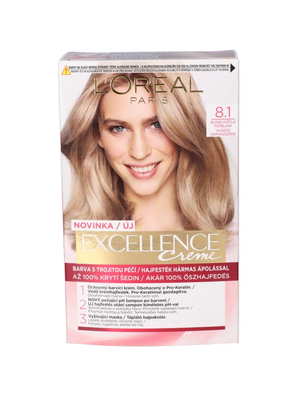 L'oréal Paris Excellence Creme Világos hamvasszőke hajfesték (8.1)