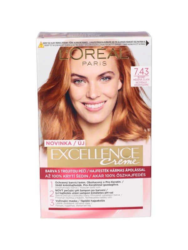 L'oréal Paris Excellence Creme Rézfényű Aranyszőke Hajfesték (7.43)