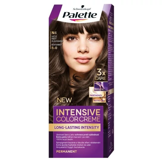 Schwarzkopf Palette Intensive Color Creme tartós hajfesték 5-0 világosbarna (N4)