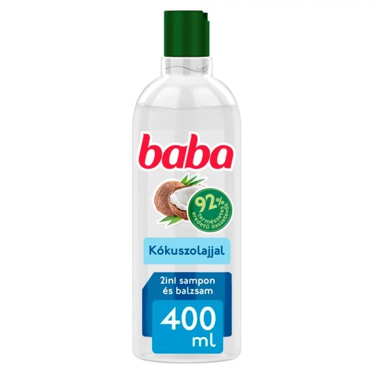 Baba 2in1 sampon és balzsam száraz és töredezett hajra kókuszolajjal 400 ml