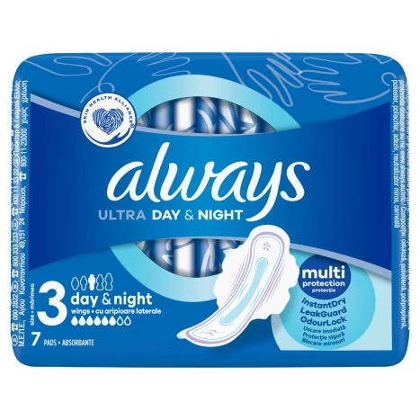 Always Ultra Day & Night (S3) Szárnyas Egészségügyi Betét, 7 Db