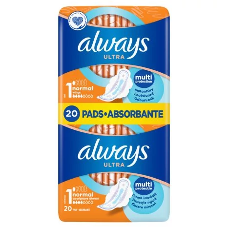 Always Ultra Normal (S1) Szárnyas Egészségügyi Betét, 20 Db