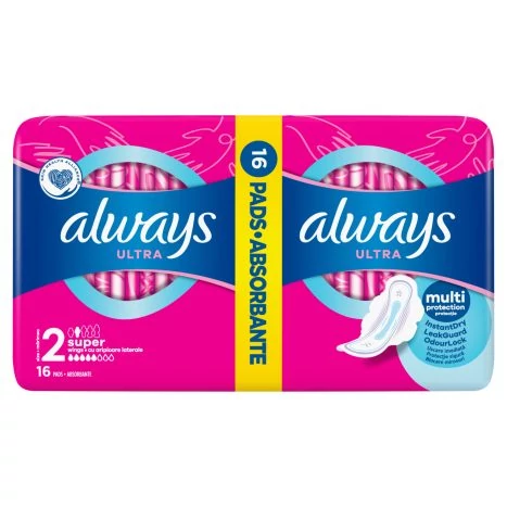 Always Ultra Super (S2) Szárnyas Egészségügyi Betét, 16 Db
