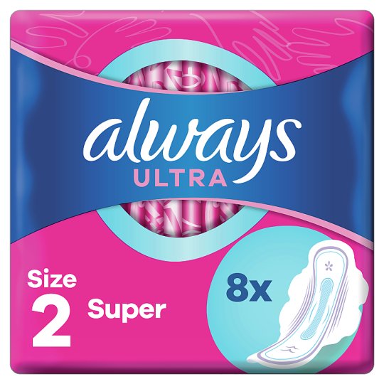 Always Ultra Super (S2) Szárnyas Egészségügyi Betét, 8 Db