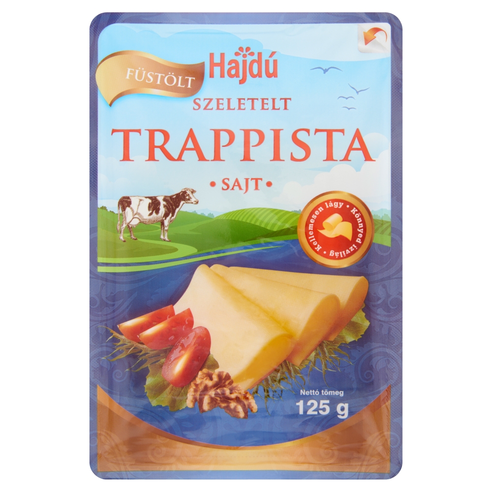 Hajdú Füstölt Trappista Sajt szeletelt, védőgázas 125 g 