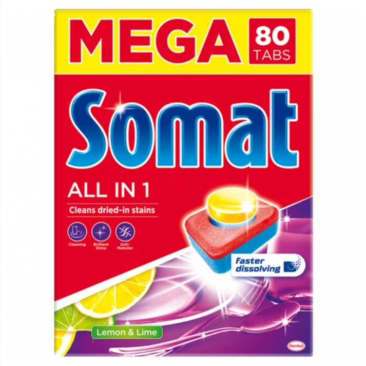 Somat All in 1 Lemon&Lime mosogatógép tabletta 80 db