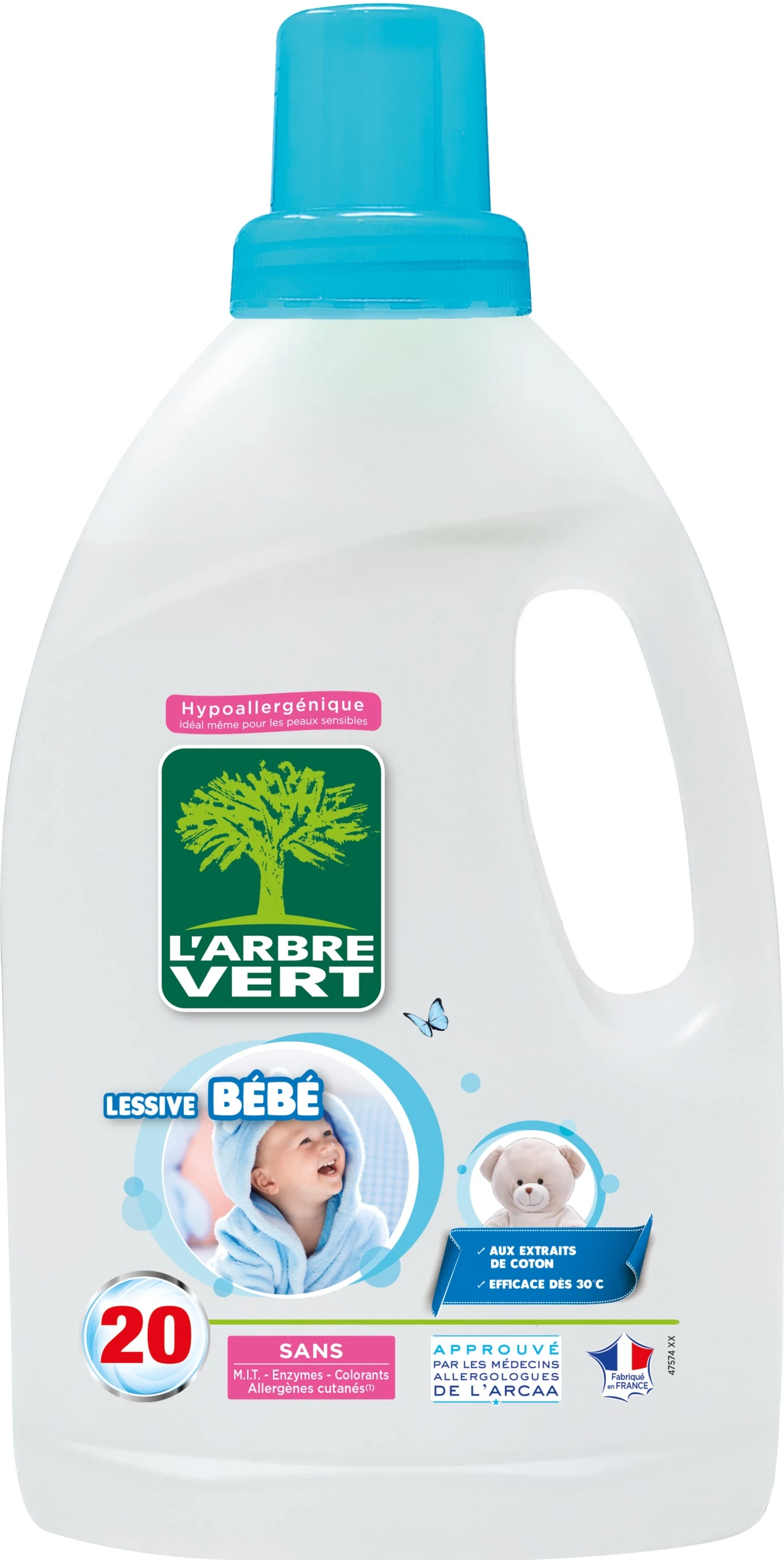L'Arbre Vert Folyékony Öko Mosószer Baba Hipoallergén 40 mosás 1,5 l