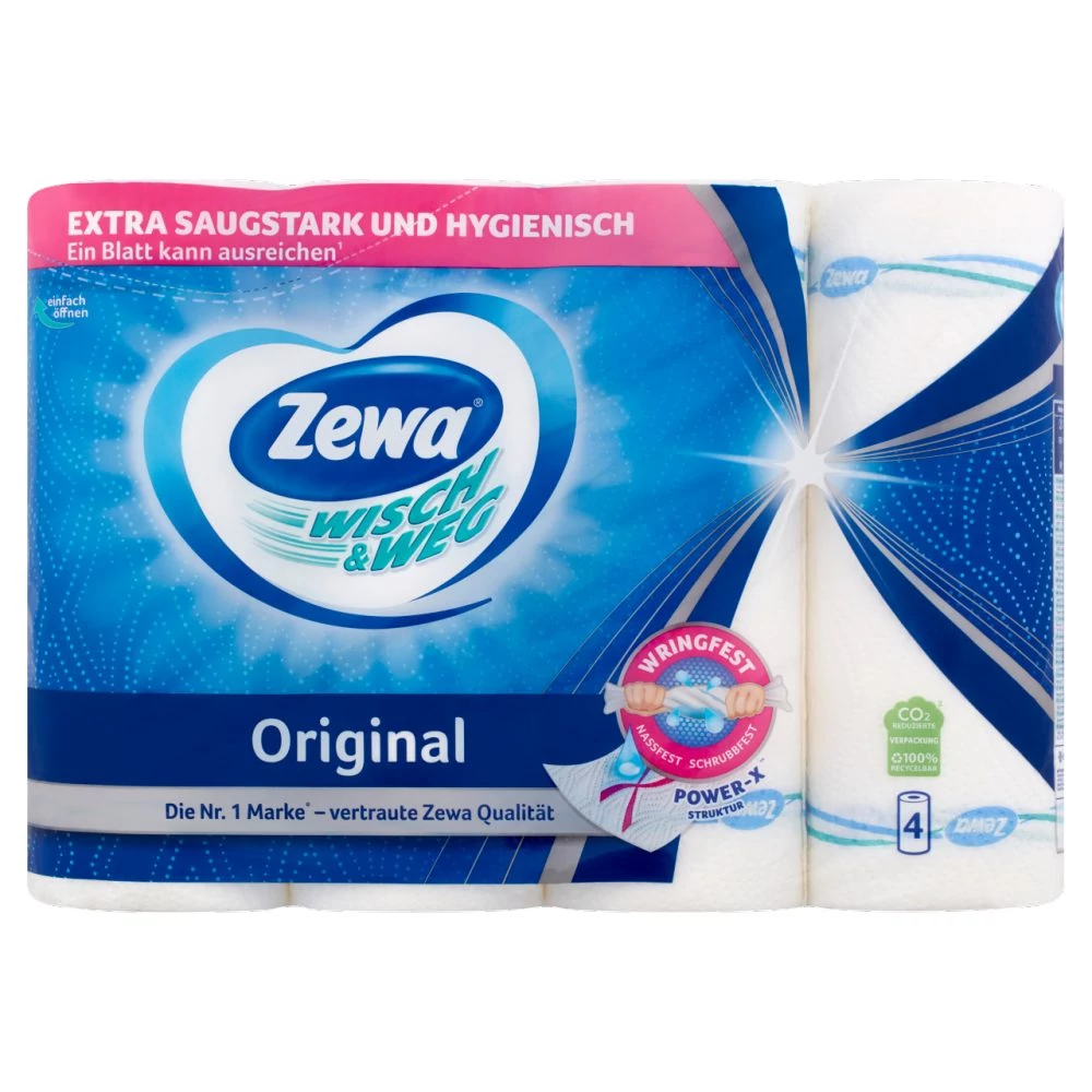 Zewa Wisch & Weg Original Mintás Háztartási Papírtörlő 2 rétegű, 4 tekercs (#12)