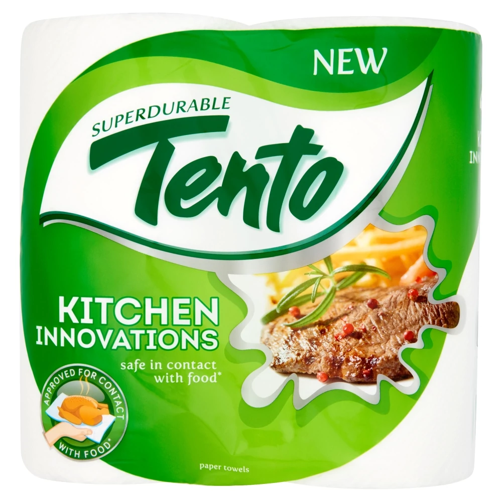 Tento Kitchen Innovations Papírtörlő Fehér, 3 rétegű, 2x73 lap, 2x17,1 m=34,2 m (#12)