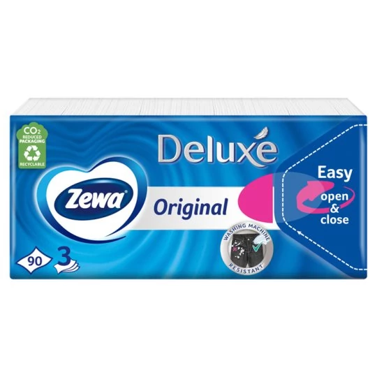 Zewa Deluxe Papírzsebkendő Normál (Illatmentes) 3 rétegű, 90 db (#40)
