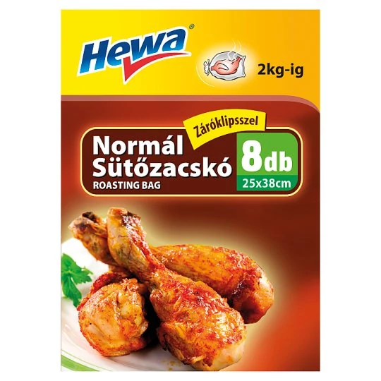 Hewa Normál Sütőzacskó Záróklpisszel 25x38 cm 8 db