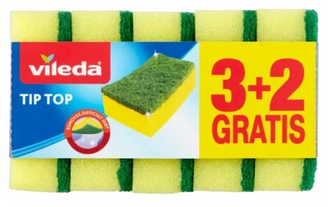 Vileda Tip Top Mosogatószivacs Dörzsivel 3+2 db AJÁNDÉK