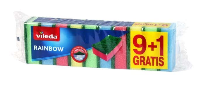 Vileda Rainbow Mosogatószivacs Dörzsivel 9+1 db AJÁNDÉK